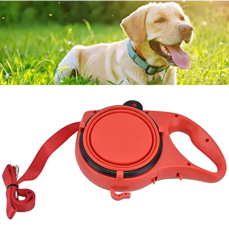COOYOMOO 3 in 1 Pet Dog Leash with Built-in Water Bottle Bowl Waste Bag Dispenser