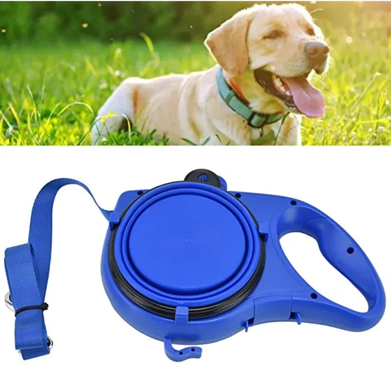 COOYOMOO 3 in 1 Pet Dog Leash with Built-in Water Bottle Bowl Waste Bag Dispenser